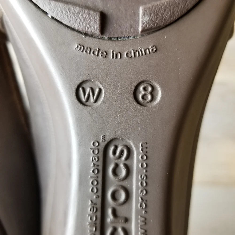 Crocs Brown Casey Mary Jane Semi Wedge Heel Shoes